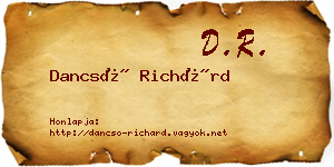 Dancsó Richárd névjegykártya