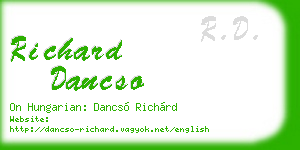 richard dancso business card