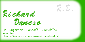 richard dancso business card